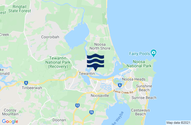 Cooroibah, Australiaの潮見表地図