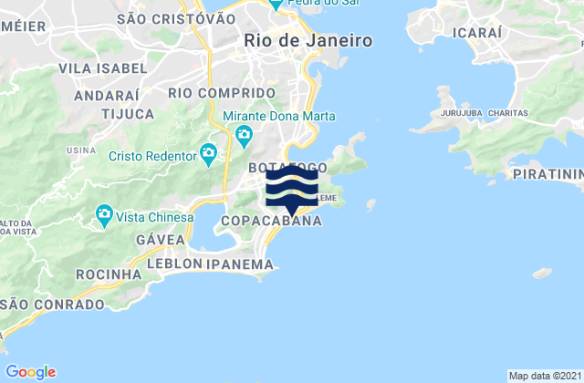 Copacabana Beach, Brazilの潮見表地図