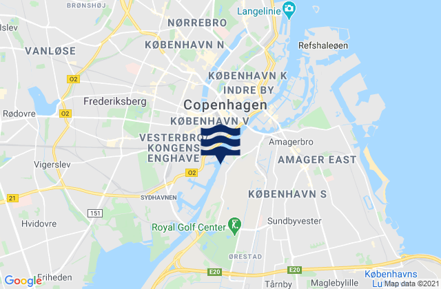 Copencabana, Denmarkの潮見表地図