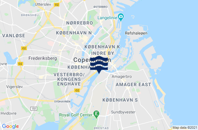 Copenhagen, Denmarkの潮見表地図