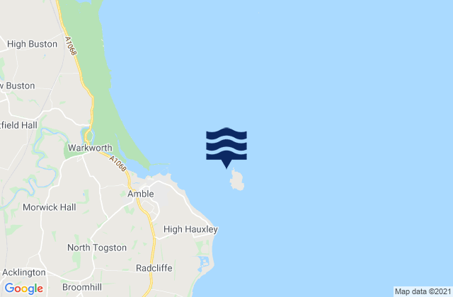 Coquet Island, United Kingdomの潮見表地図