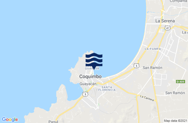Coquimbo, Chileの潮見表地図