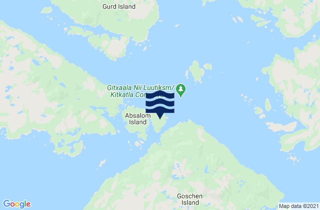 Coquitlam Island, Canadaの潮見表地図