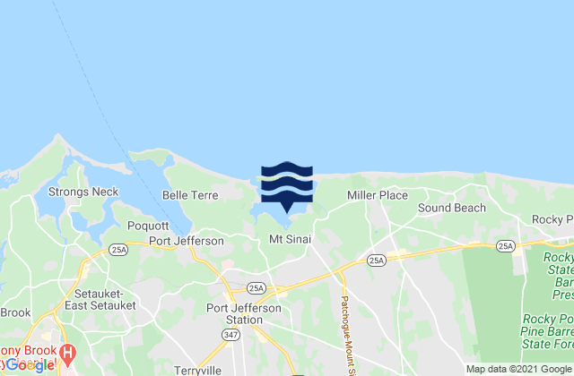 Coram, United Statesの潮見表地図
