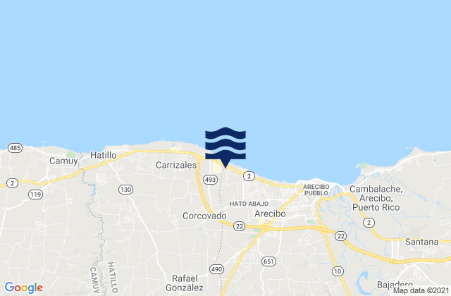 Corcovado, Puerto Ricoの潮見表地図
