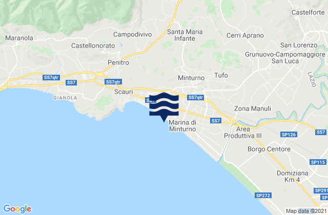 Coreno Ausonio, Italyの潮見表地図