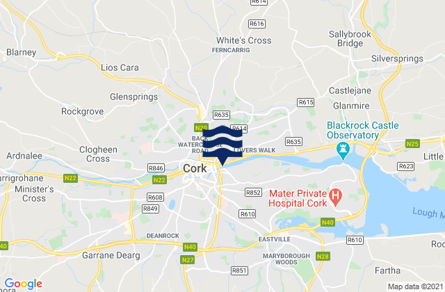 Cork, Irelandの潮見表地図