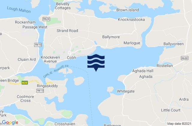 Cork Harbour, Irelandの潮見表地図