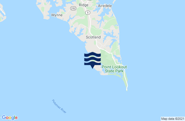 Cornfield Harbor Md., United Statesの潮見表地図