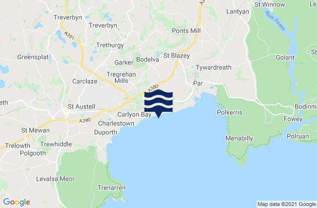 Cornwall, United Kingdomの潮見表地図