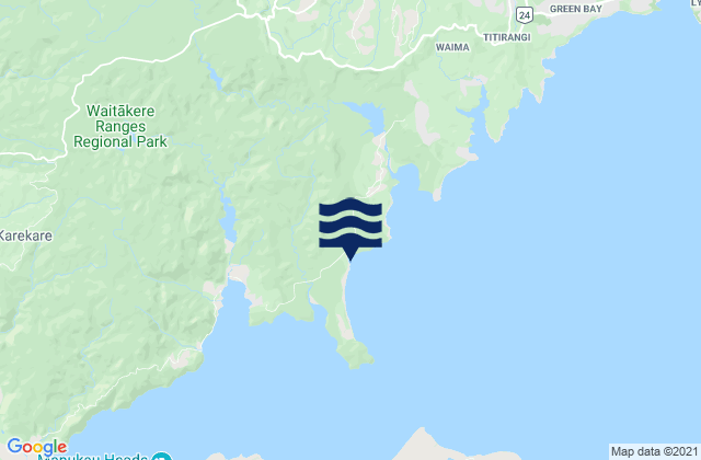 Cornwallis Beach, New Zealandの潮見表地図
