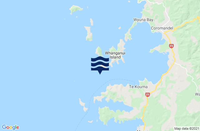 Coromandel Harbour, New Zealandの潮見表地図