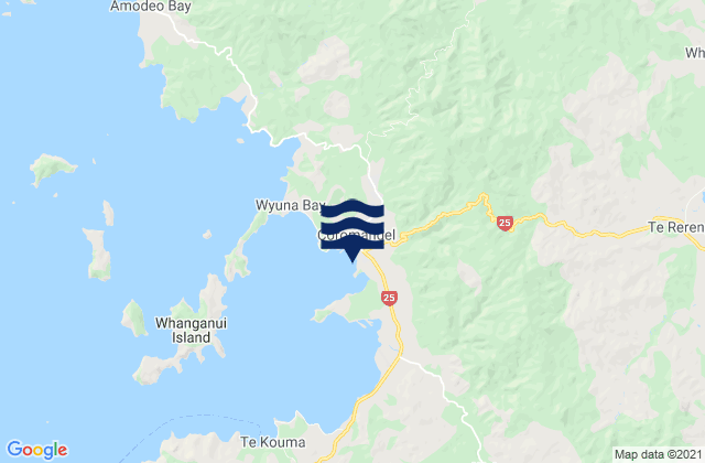 Coromandel, New Zealandの潮見表地図