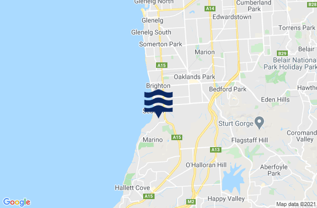 Coromandel Valley, Australiaの潮見表地図
