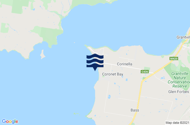 Coronet Bay, Australiaの潮見表地図