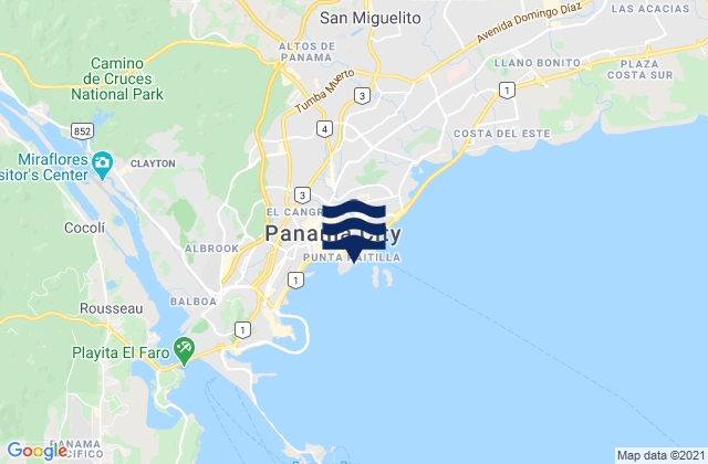 Corregimiento San Francisco, Panamaの潮見表地図