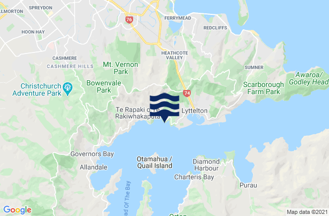 Corsair Bay, New Zealandの潮見表地図