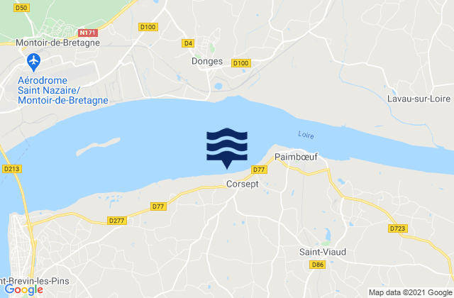 Corsept, Franceの潮見表地図