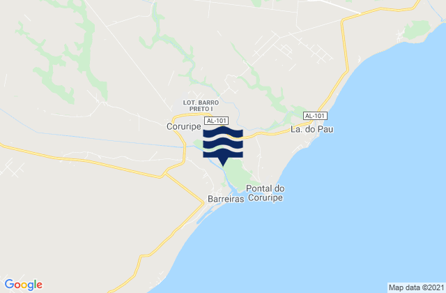 Coruripe, Brazilの潮見表地図
