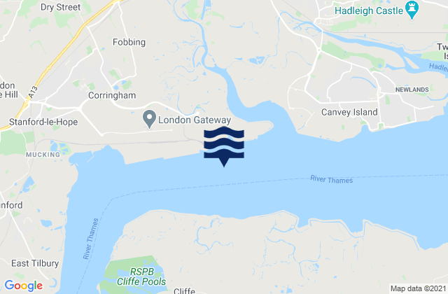 Coryton, United Kingdomの潮見表地図