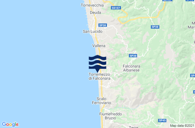 Cosenza, Italyの潮見表地図