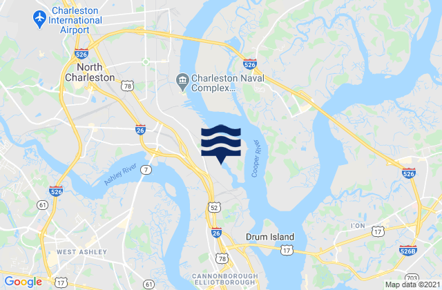 Cosgrove Bridge, United Statesの潮見表地図