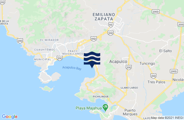 Costa Azul, Mexicoの潮見表地図