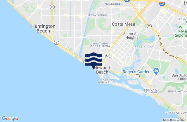 Costa Mesa, United Statesの潮見表地図
