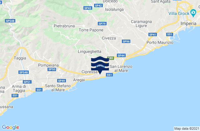 Costarainera, Italyの潮見表地図
