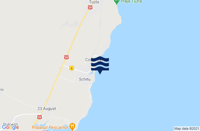Costineşti, Romaniaの潮見表地図