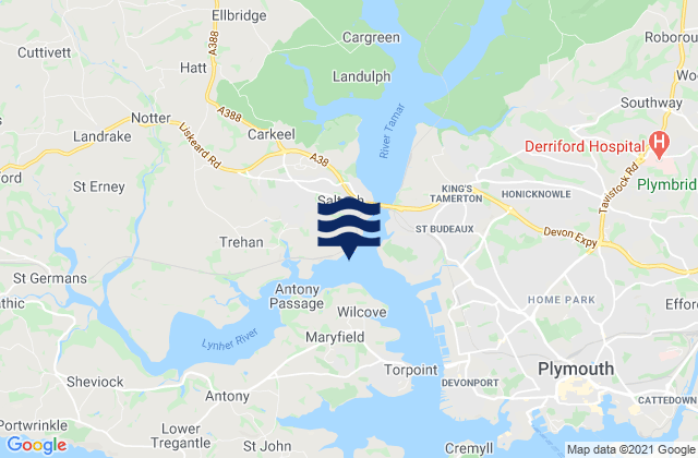 Cotehele Quay, United Kingdomの潮見表地図