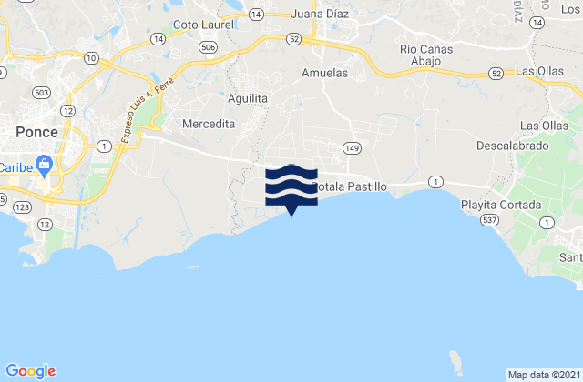 Coto Laurel, Puerto Ricoの潮見表地図