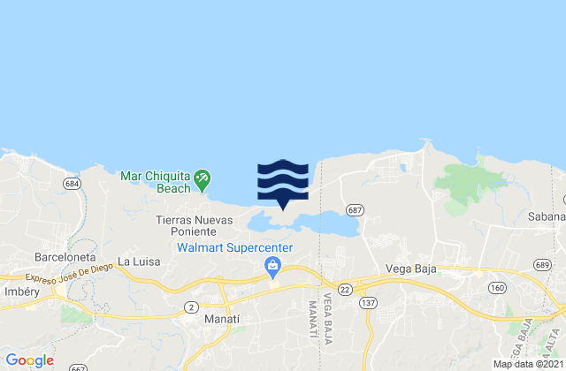 Coto Norte, Puerto Ricoの潮見表地図