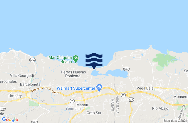 Coto Sur Barrio, Puerto Ricoの潮見表地図