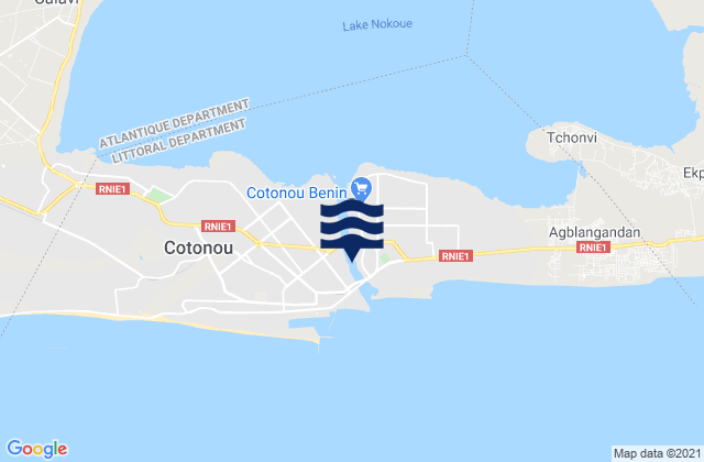 Cotonou, Beninの潮見表地図