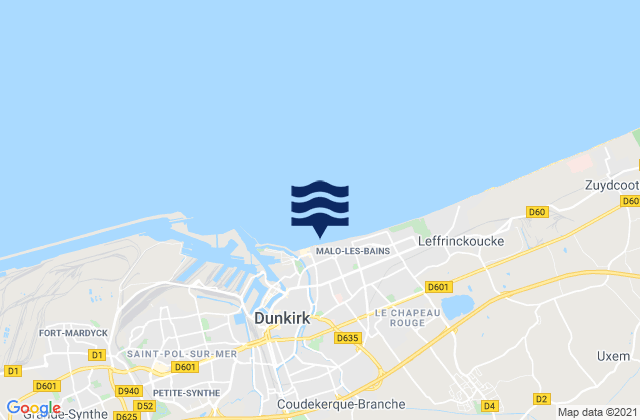 Coudekerque-Branche, Franceの潮見表地図