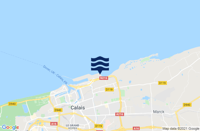 Coulogne, Franceの潮見表地図