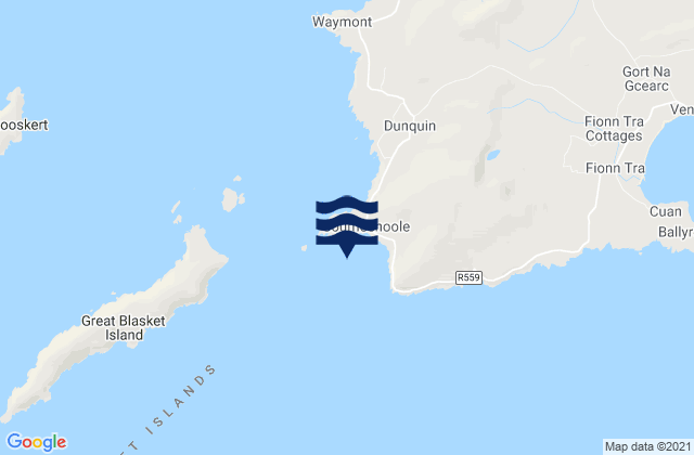 Coumeenoole Bay, Irelandの潮見表地図