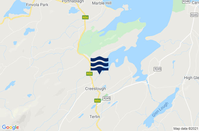 County Donegal, Irelandの潮見表地図
