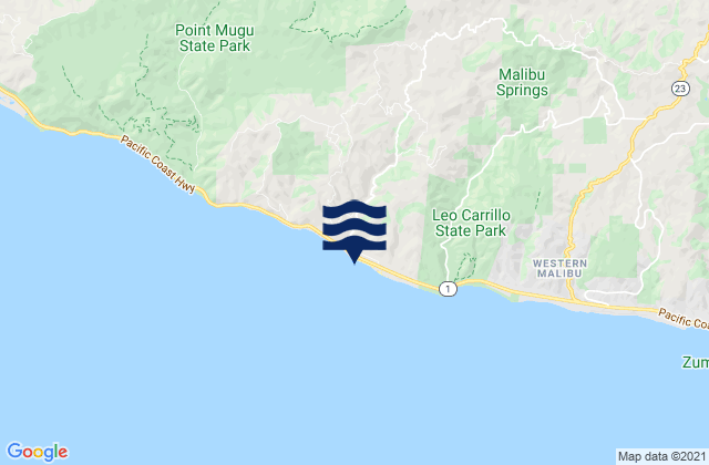 County Line/Yerba Buena Beach, United Statesの潮見表地図