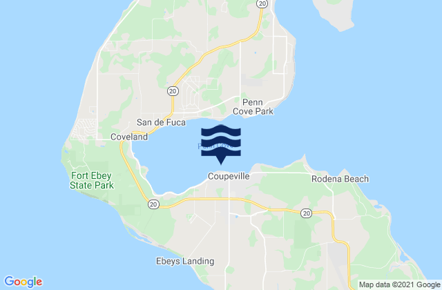 Coupeville (Penn Cove Whidbey Island), United Statesの潮見表地図