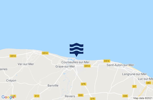 Courseulles-sur-Mer, Franceの潮見表地図