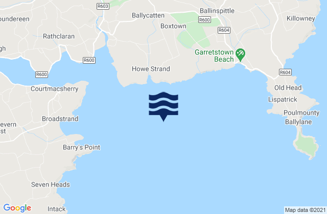 Courtmacsherry Bay, Irelandの潮見表地図