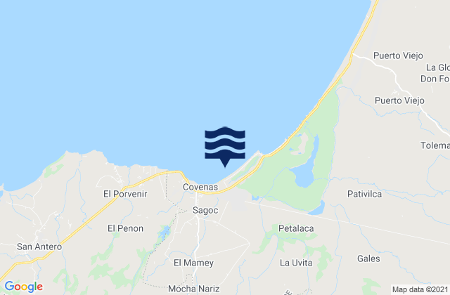 Coveñas, Colombiaの潮見表地図