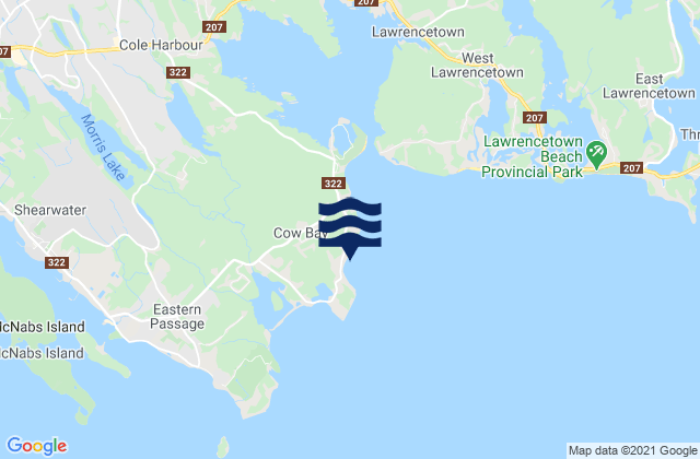 Cow Bay, Canadaの潮見表地図