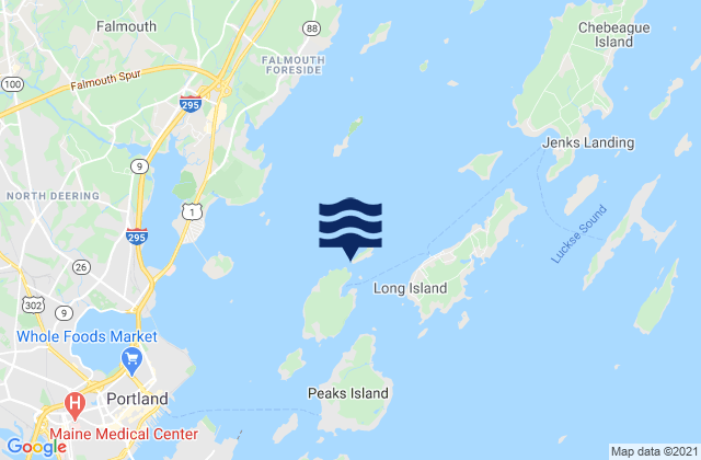 Cow Island, United Statesの潮見表地図