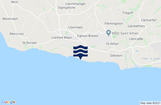 Cowbridge, United Kingdomの潮見表地図
