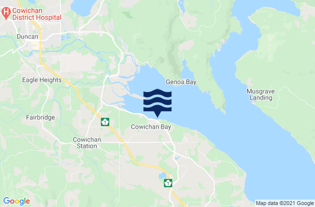 Cowichan Bay, Canadaの潮見表地図