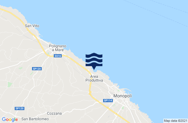 Cozzana, Italyの潮見表地図