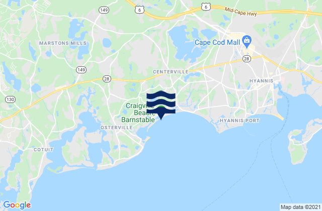 Craigville Beach, United Statesの潮見表地図